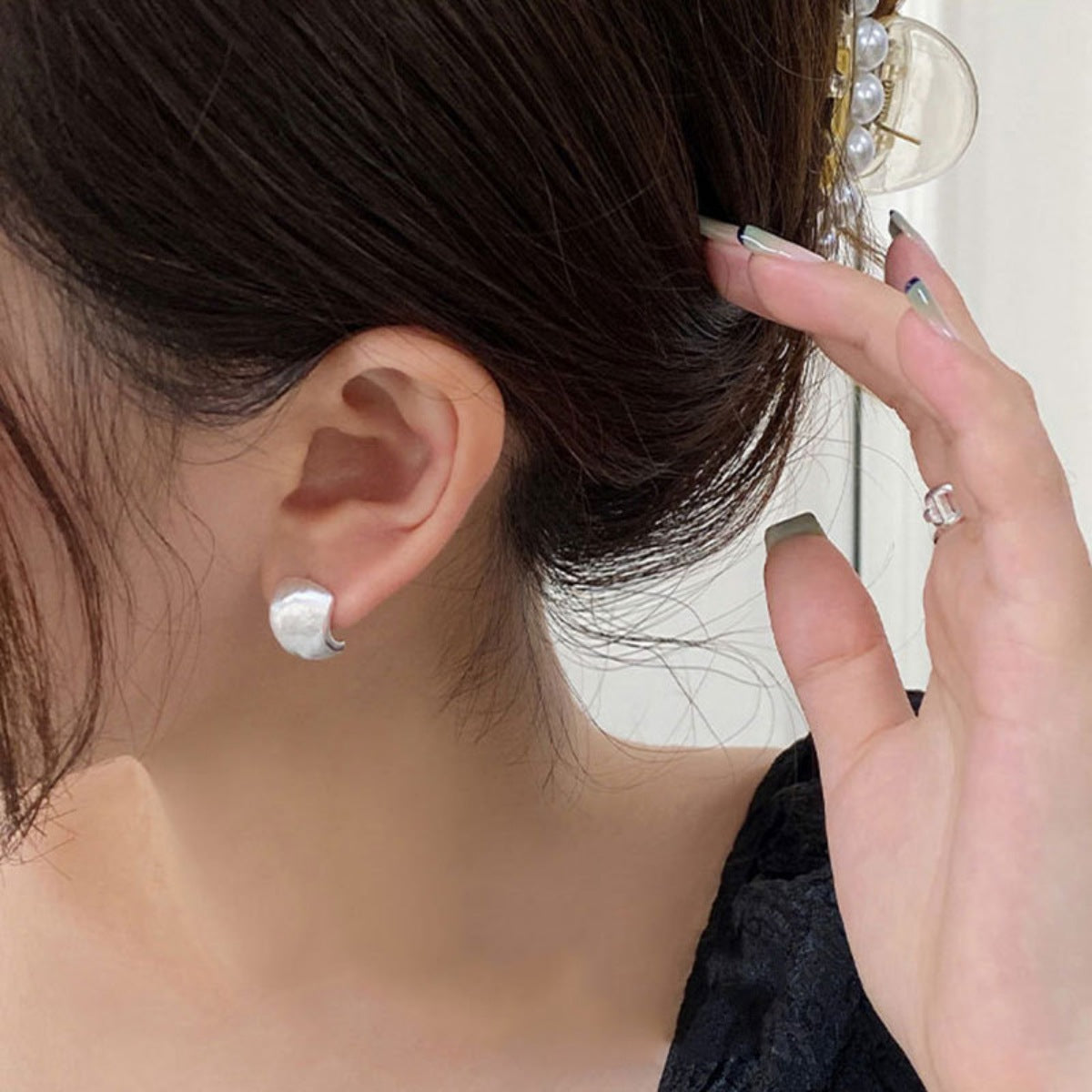 Sterling Silver Stud Earrings - alternate earring view
