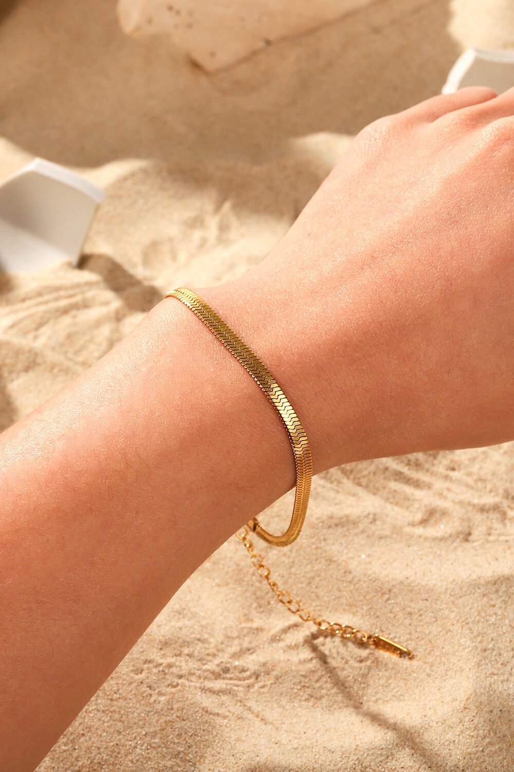 Herringbone Chain Stainless Steel Bracelet - alternate jewelry view