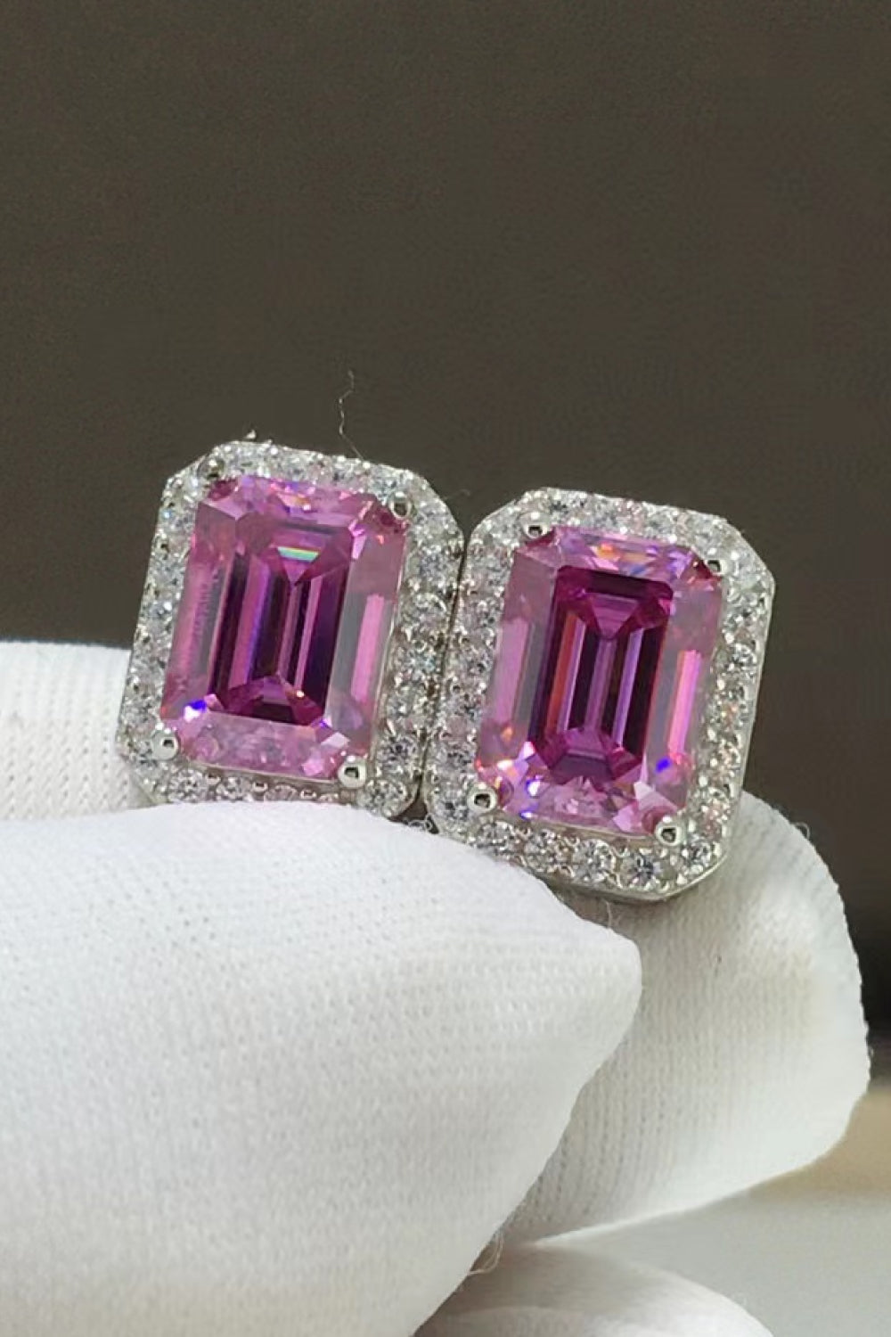 Shiny and Elegant 2 Carat Moissanite Stud Earrings - alternate earring view