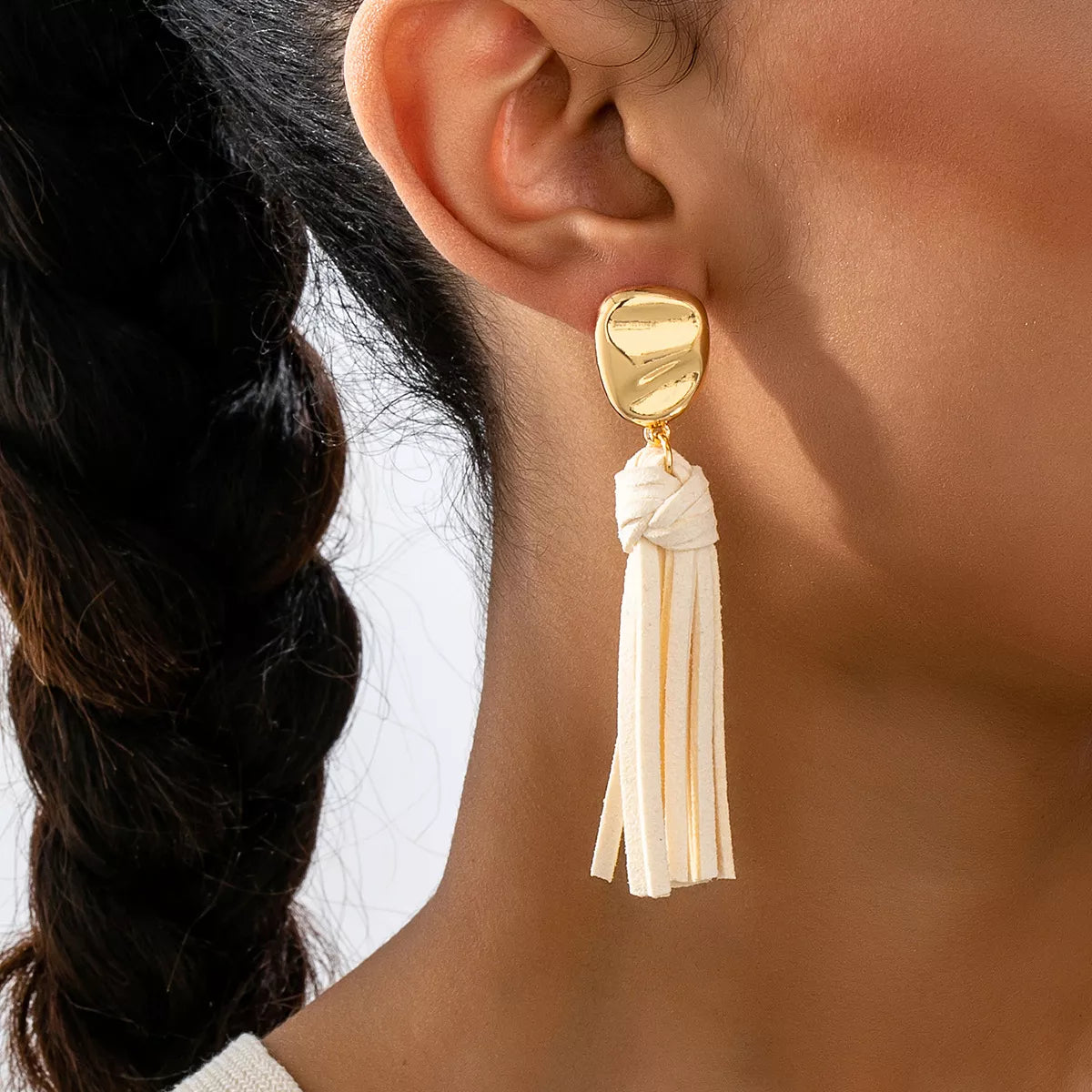 18K Gold-Plated Tassel Earrings in Gold - women's earrings