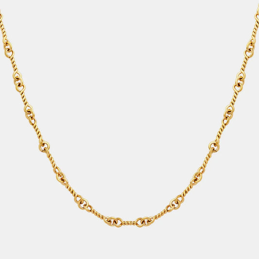 Titanium Steel Chain Link Necklace in Gold - women's chain necklace