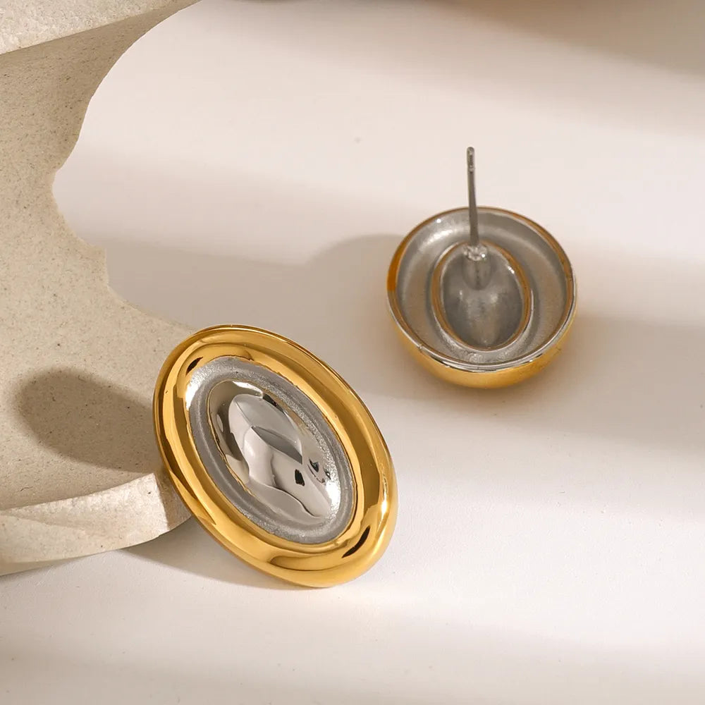 18K Gold-Plated Stainless Steel Stud Earring - alternate earring view