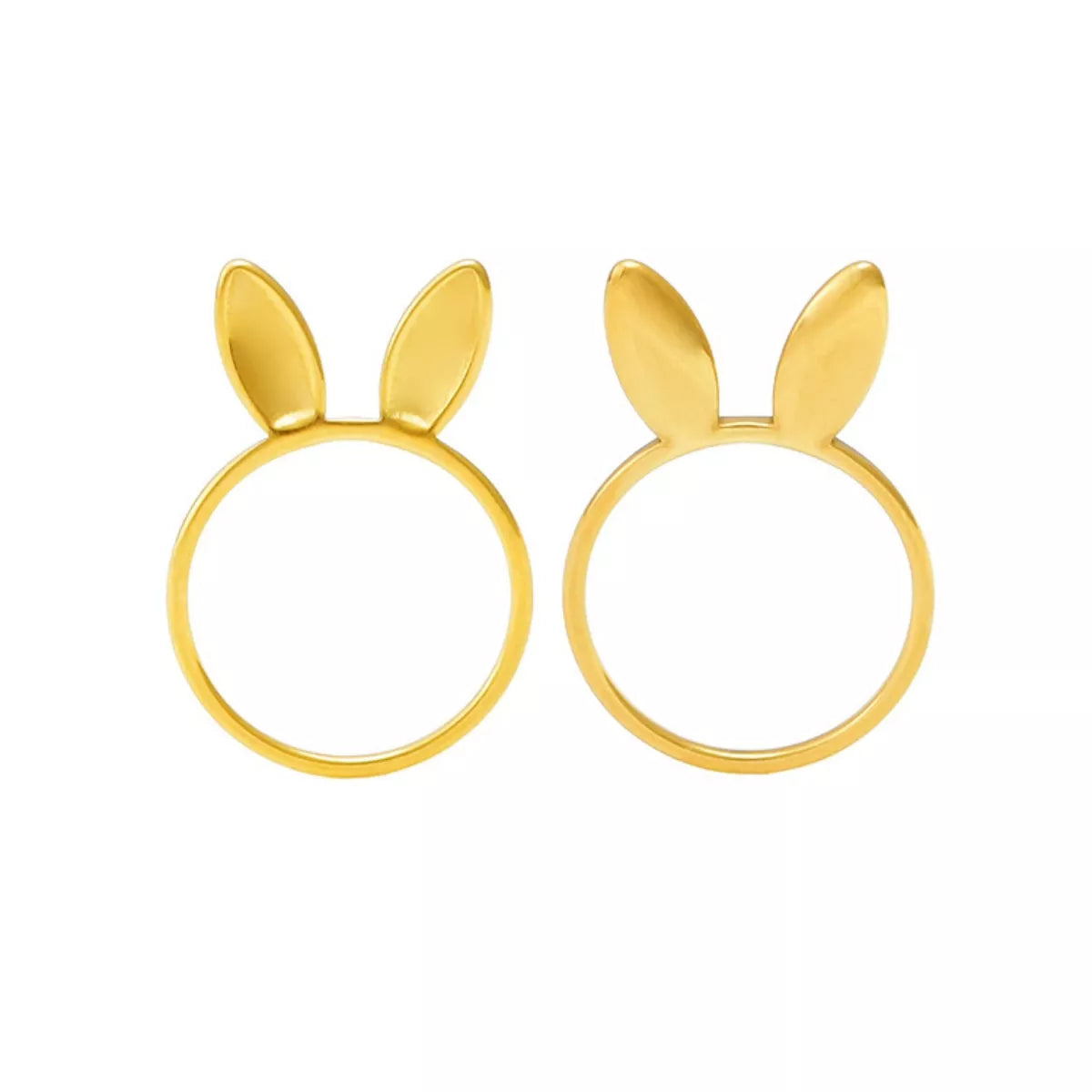 18K Gold-Plated Bunny Ear Ring in Gold - women's ring