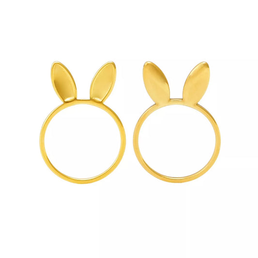 18K Gold-Plated Bunny Ear Ring in Gold - women's ring