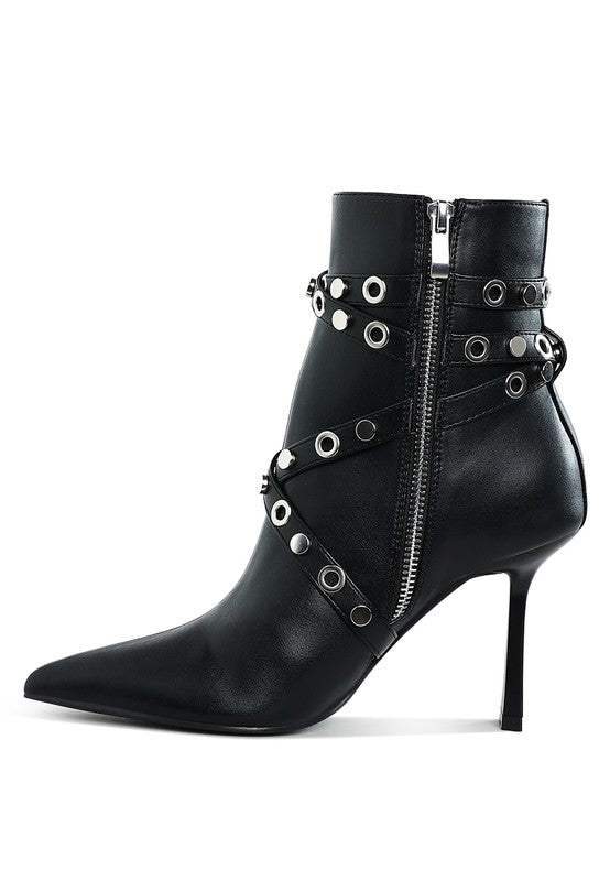 Eyelets Harness Ankle Boots