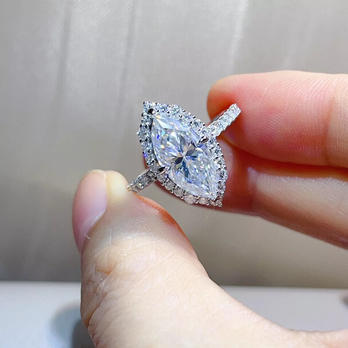 3 Carat Sterling Silver Moissanite Ring in Silver - women's ring