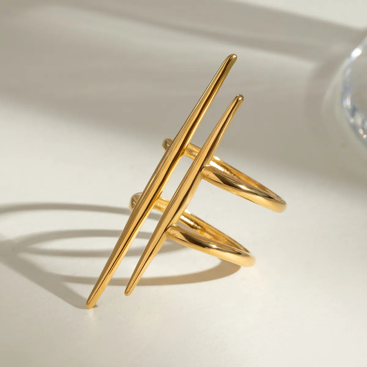 Stainless Steel Asymmetrical Ring - alternate ring view