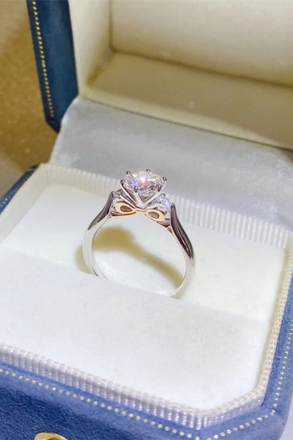2 Carat Moissanite Sterling Silver Ring in Silver - women's ring