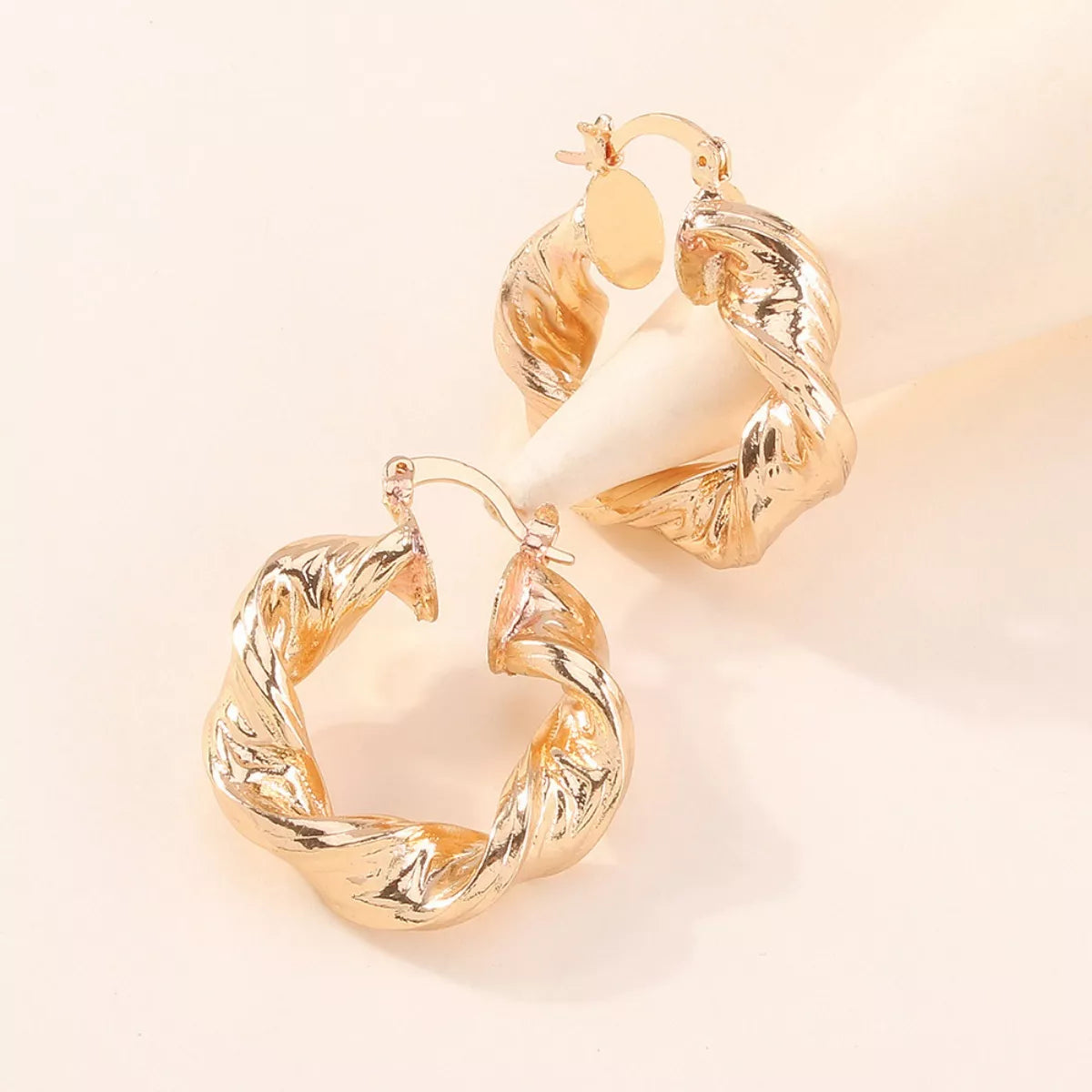 Textured Hoop Earrings - alternate earring view