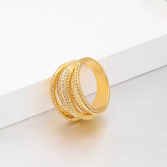 18K Gold-Plated Multi-Row Ring - alternate ring view
