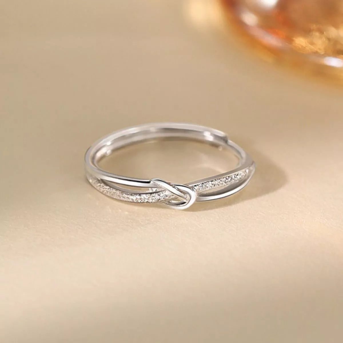 Sterling Silver Knot Ring - alternate ring view