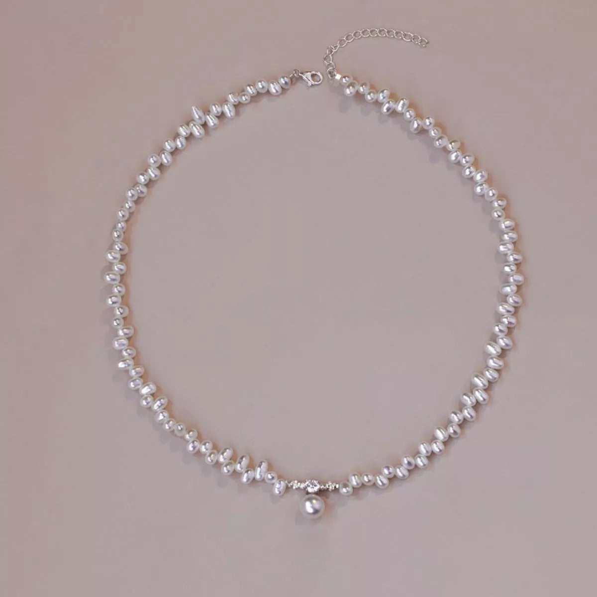 Irregular Freshwater Pearl Pendant Necklace - alternate necklace view
