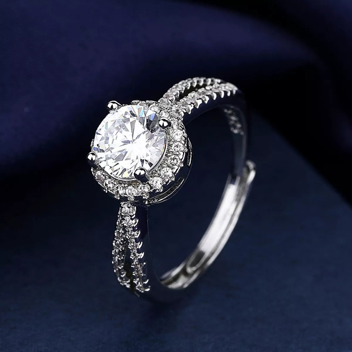 1 Carat Sterling Silver Moissanite Ring in Silver - women's ring