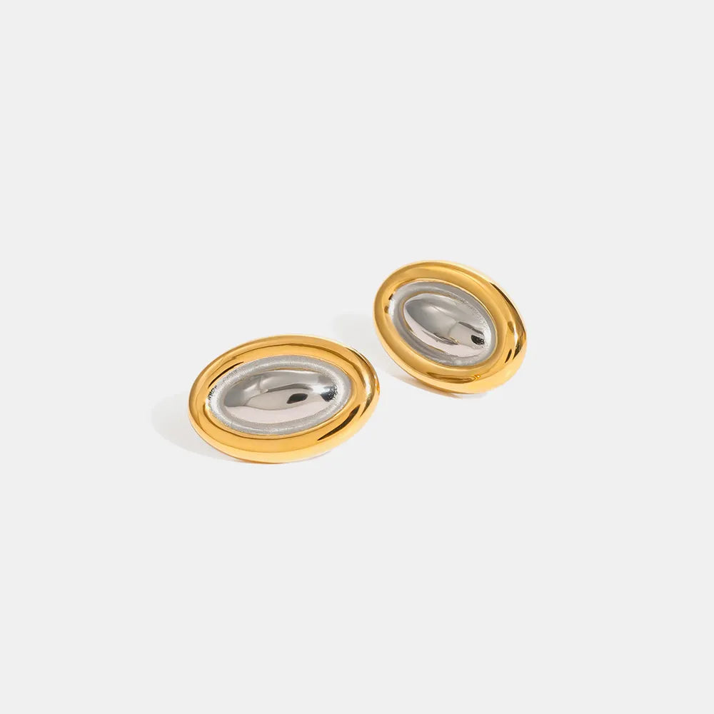 18K Gold-Plated Stainless Steel Stud Earring - alternate earring view