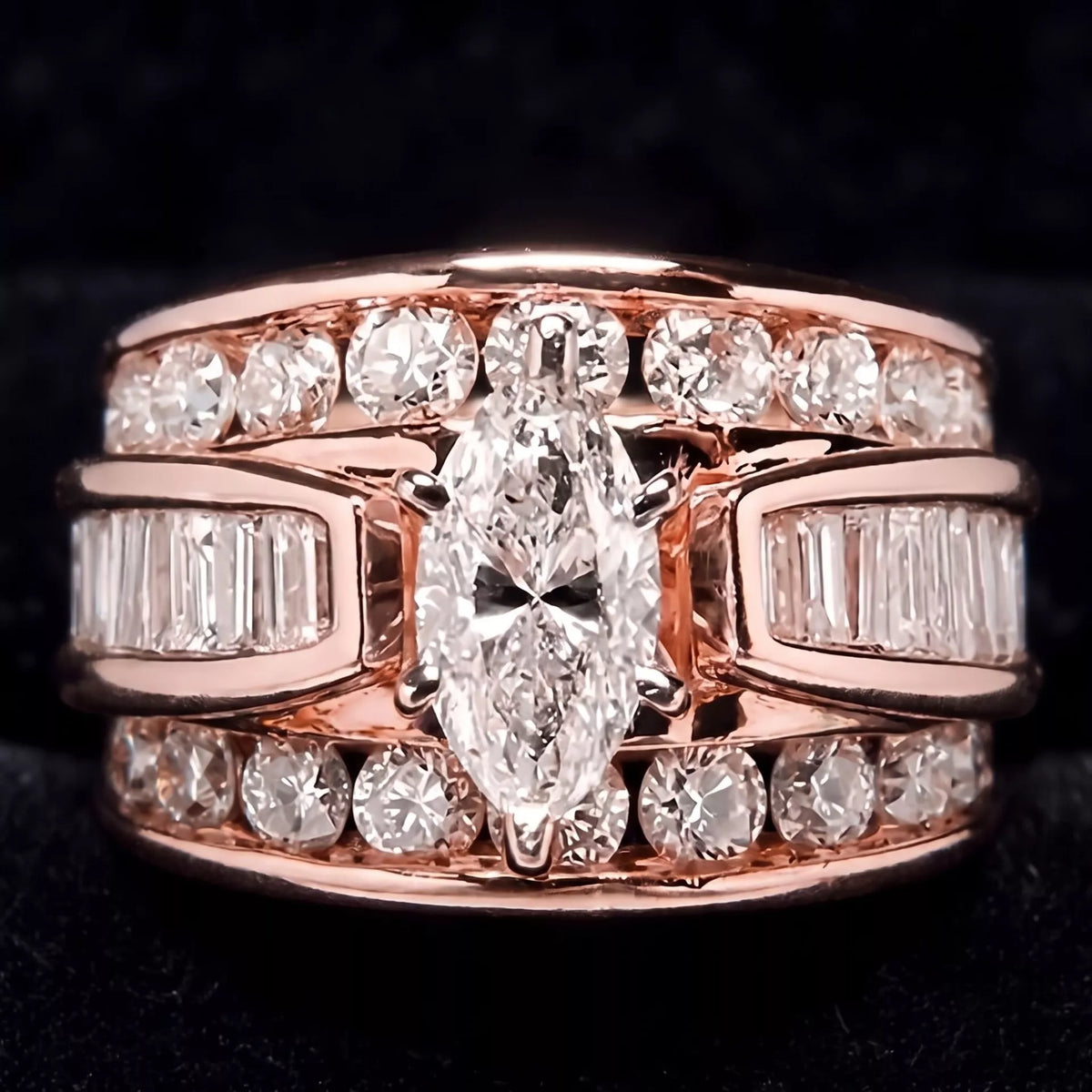 Alloy Zircon Wide Band Ring - alternate ring view