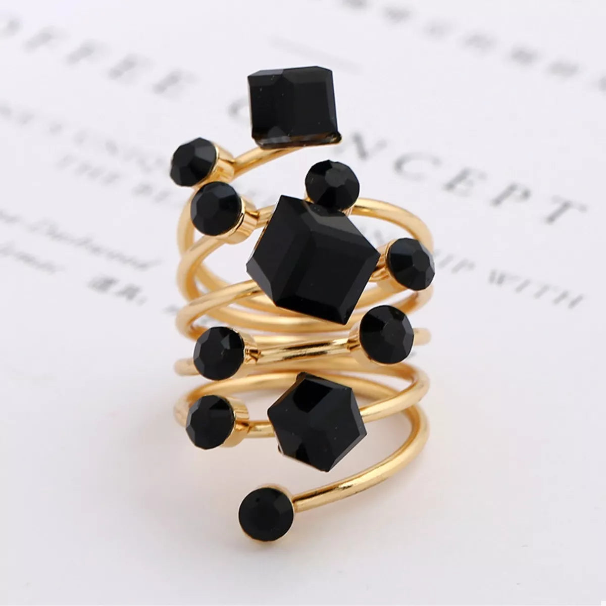 18K Gold-Plated Multi-Layered Ring - alternate ring view