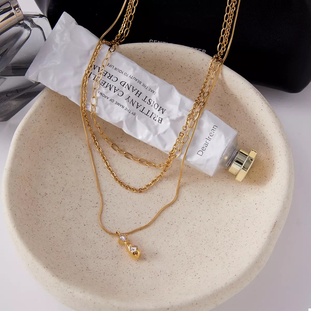 Three Layered Pendant Necklace - alternate necklace view