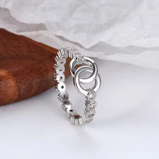 Sterling Silver Zircon Ring in Silver - women's ring