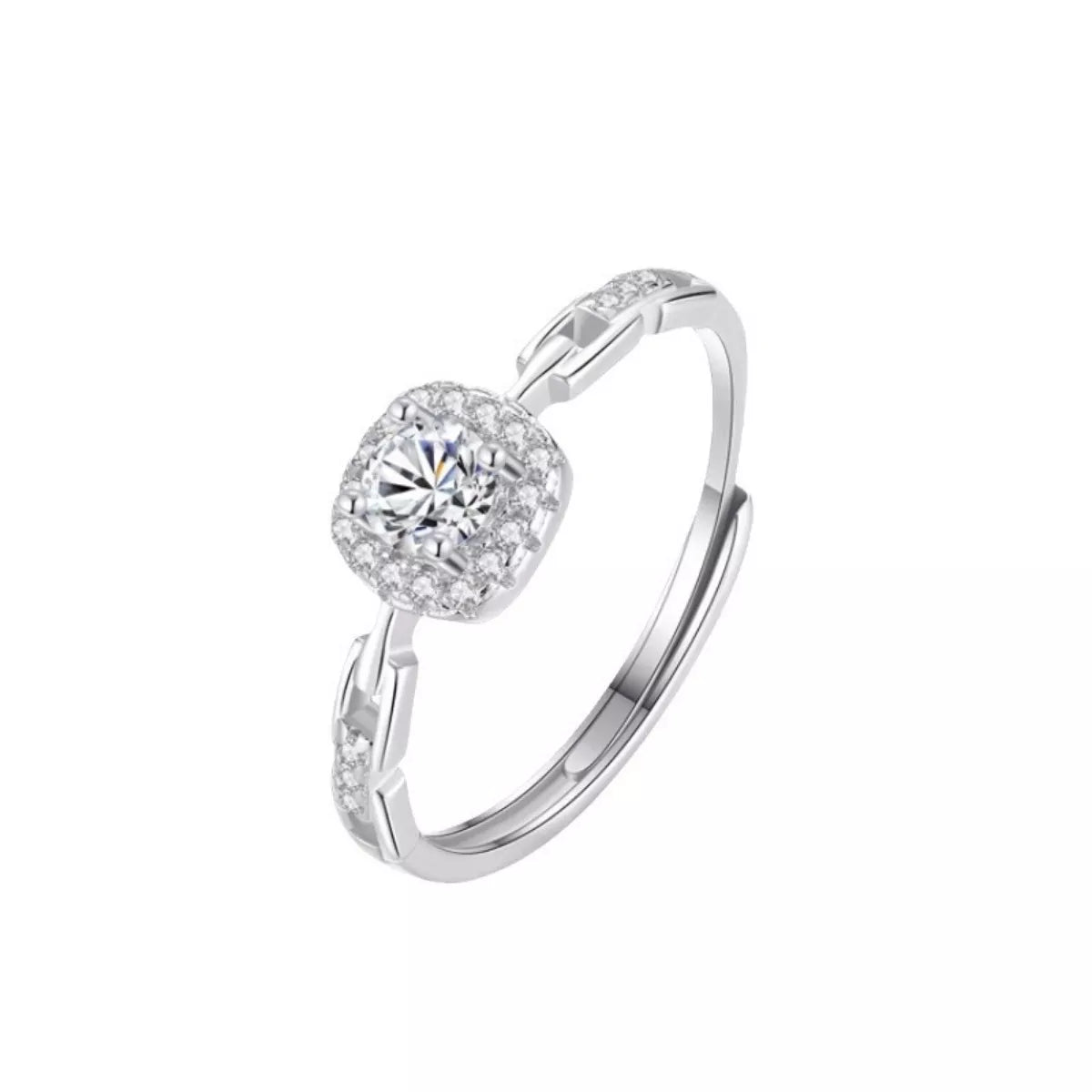 Sterling Silver Zircon Ring - alternate ring view