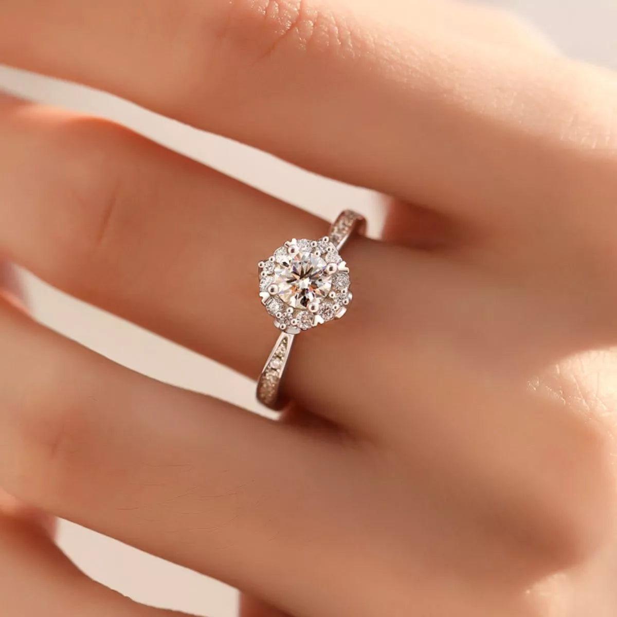 1 Carat Sterling Silver Moissanite Ring - alternate ring view