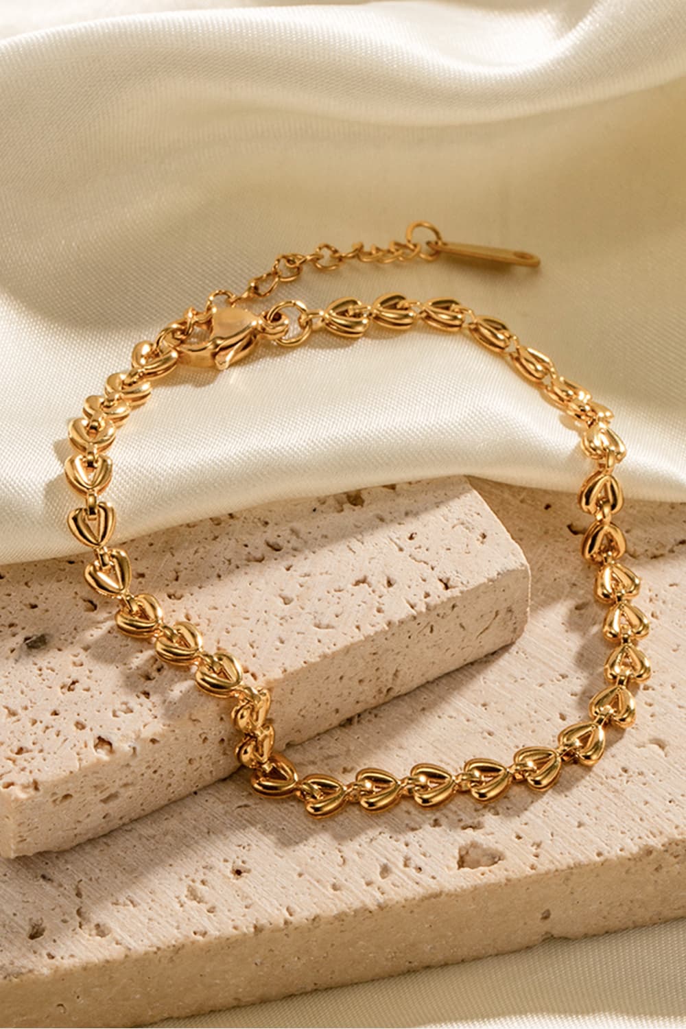 Heart Chain Lobster Clasp Bracelet - alternate jewelry view