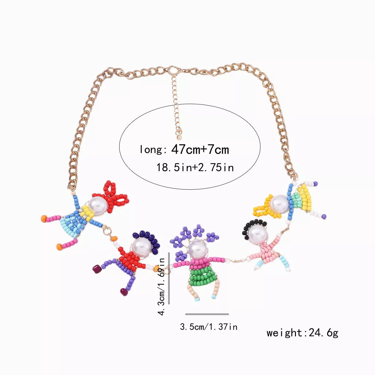 18K Gold-Plated Bead Charm Necklace - alternate necklace view