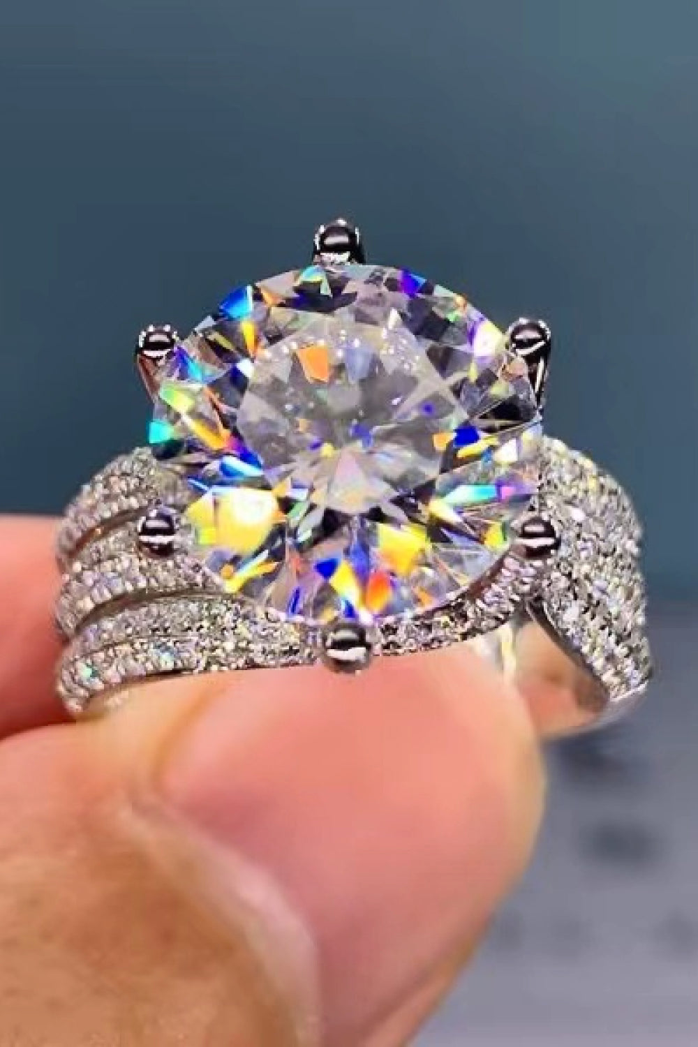 Adored 3 Carat Moissanite Three-Layer Ring in Silver - women's ring