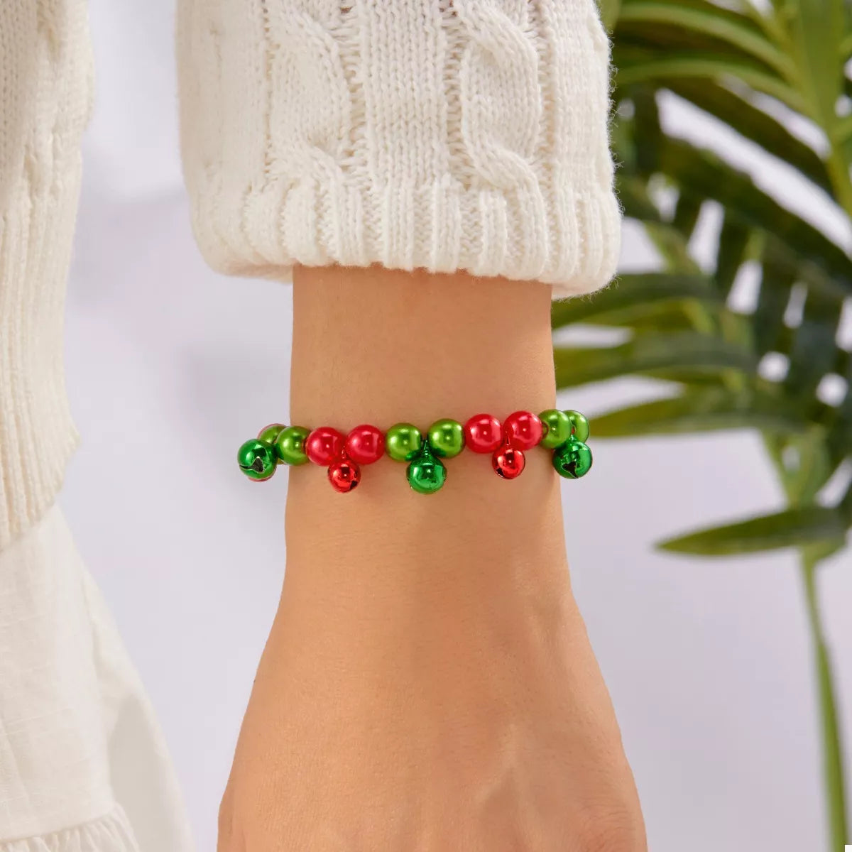 Christmas Holiday Beaded Bell Bracelet - alternate jewelry view