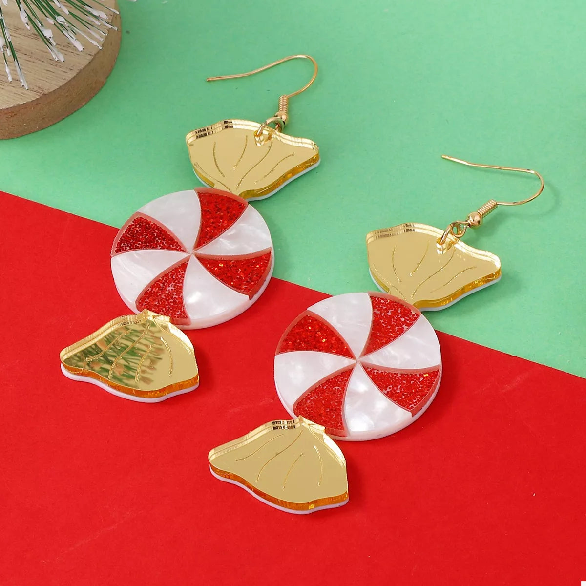 Christmas Candy Drop Earrings - alternate earring view