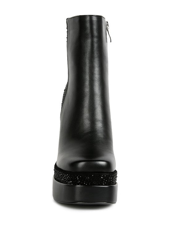 Diamante Block Boots