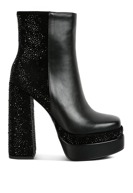 Diamante Block Boots