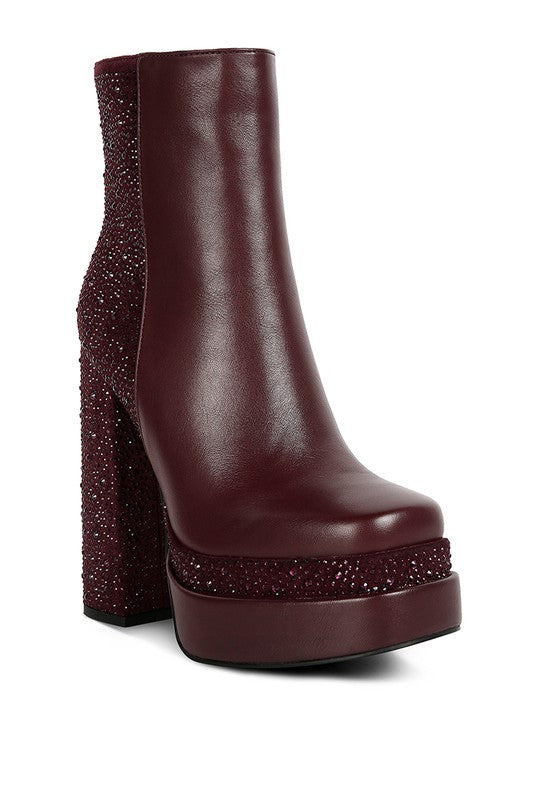 Diamante Block Boots