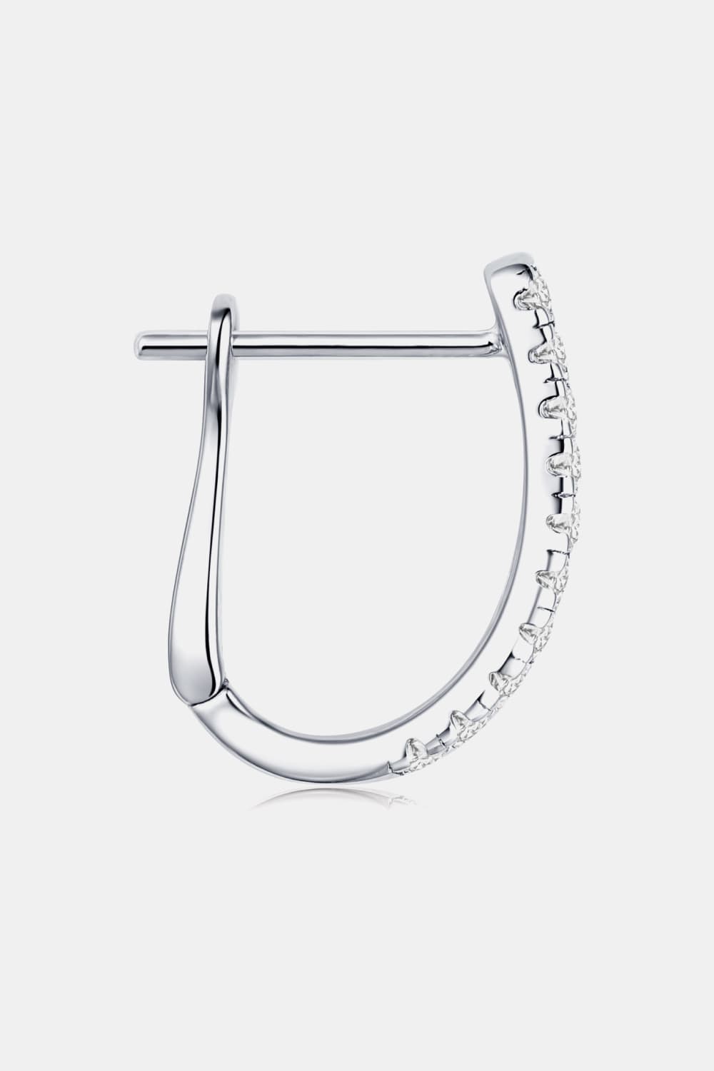 Moissanite Sterling Silver Earrings - alternate earring view