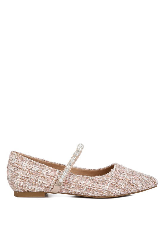 Tweed Mary Jane Flats