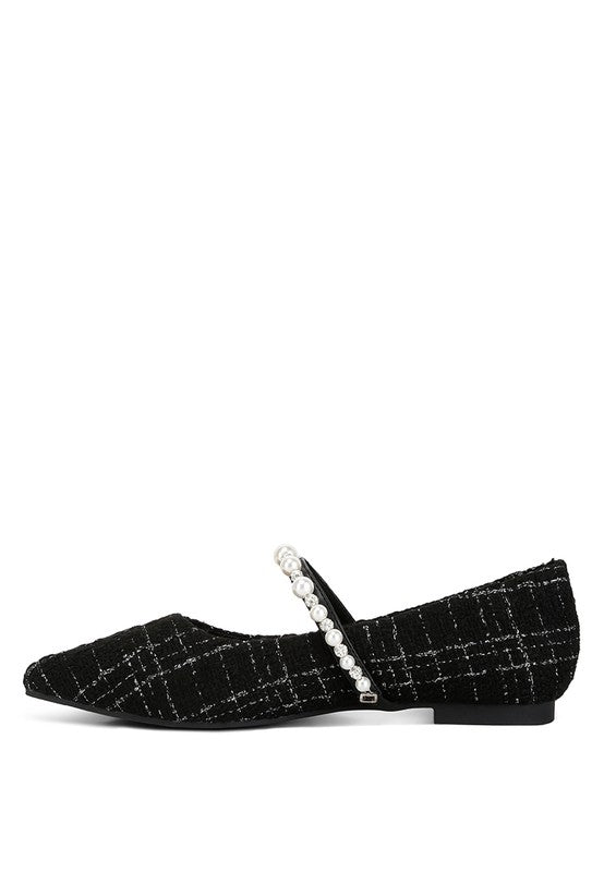 Tweed Mary Jane Flats