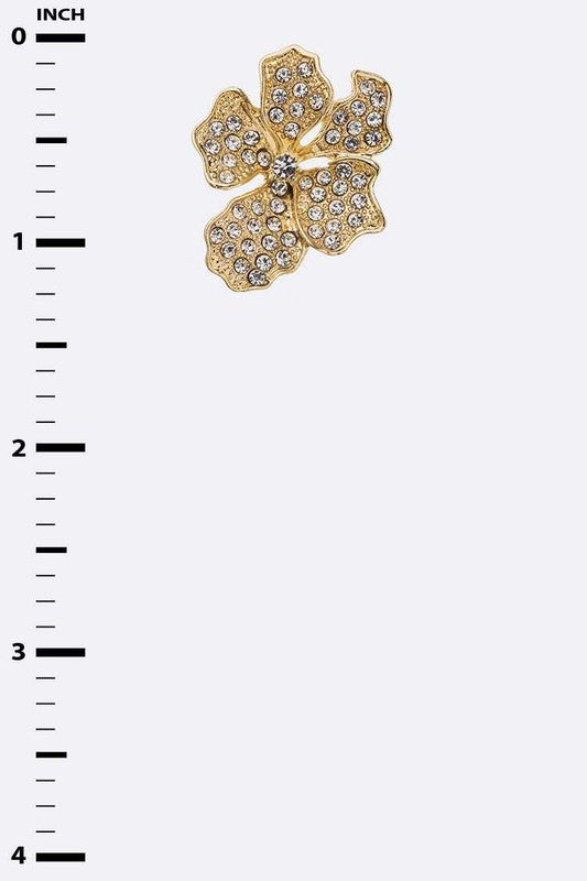 Pave Flower Stud Earrings