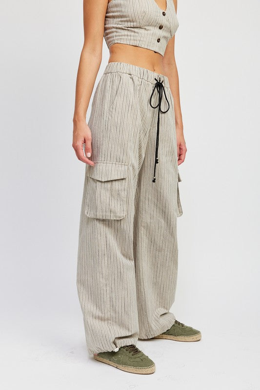 Drawstring Cargo Pants