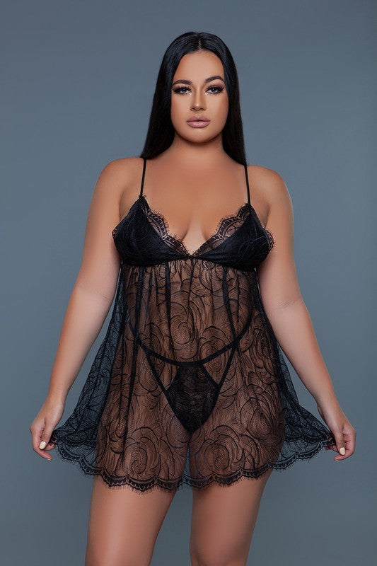 Daisy Mesh Lace Babydoll