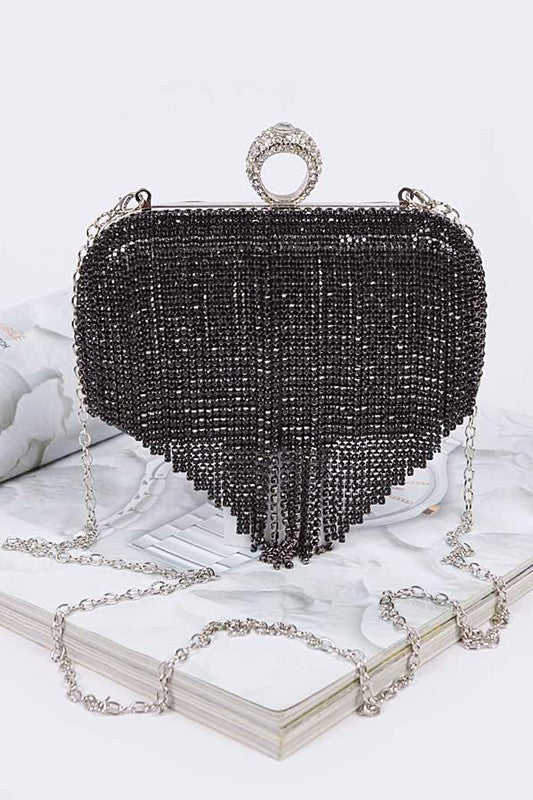 Fringe Rhinestone Clutch Handbag