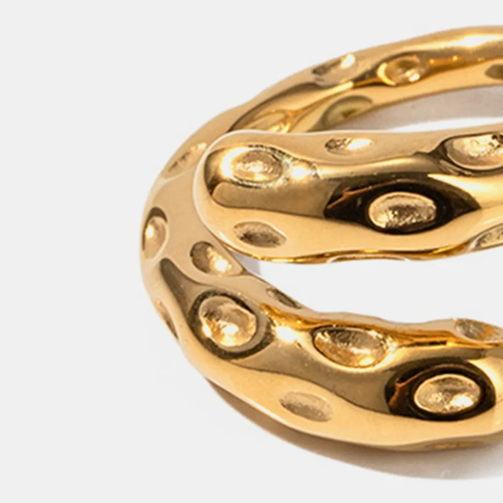 Titanium Steel Gold-Plated Bypass Ring - alternate ring view