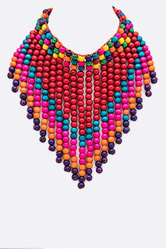 Wood Bib Necklace