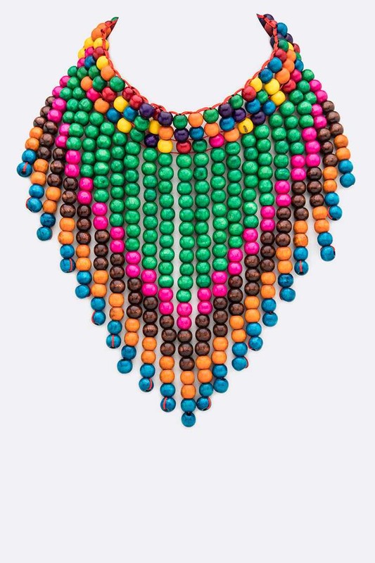 Wood Bib Necklace