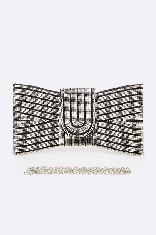 Rhinestone Bowtie Clutch Handbag