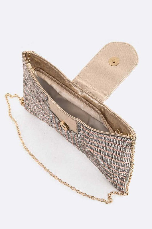 Rhinestone Bowtie Clutch Handbag