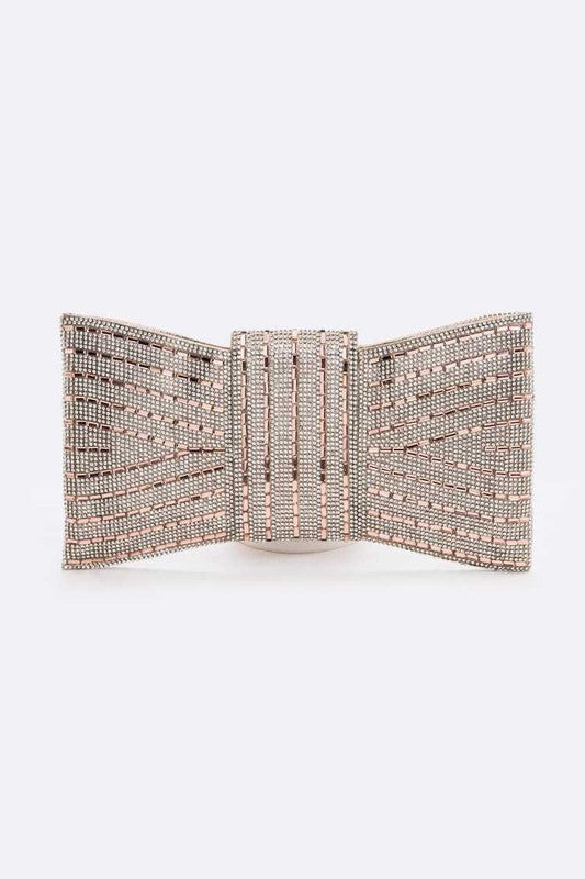 Rhinestone Bowtie Clutch Handbag