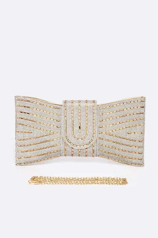 Rhinestone Bowtie Clutch Handbag