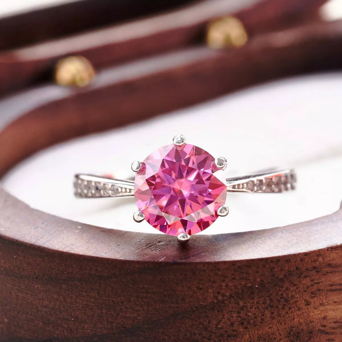 3 Carat Sterling Silver Moissanite Ring - alternate ring view