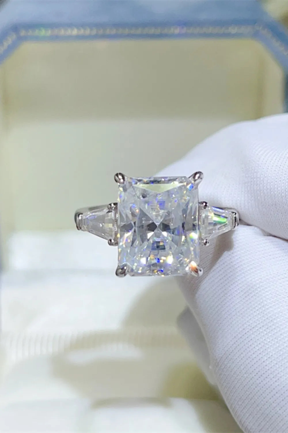 5 Carat Moissanite Sterling Silver Ring in Silver - women's ring
