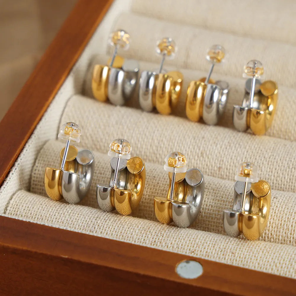 18K Gold-Plated C-Hoop Earrings - alternate earring view