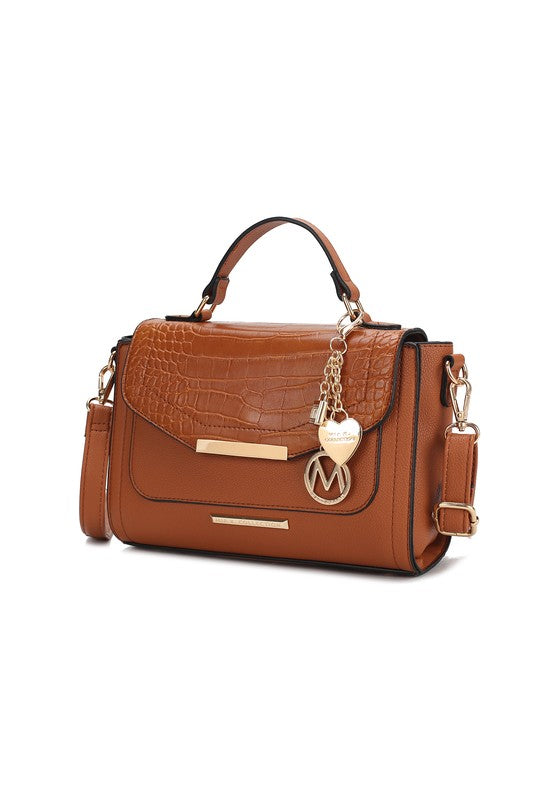 Sylvie Croco Embossed Handbag